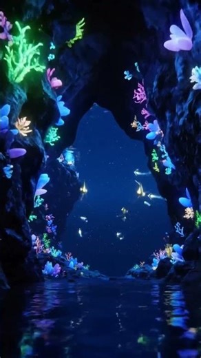 Hidden Glowing Cave Underwater 🌊✨