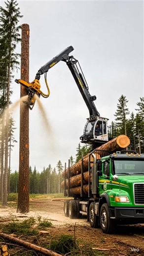 World’s Most Powerful Tree-Cutting & Log-Loading Machine #WorldwideMachine #ForestryPower #TreeCuttingMachine #loggingislife