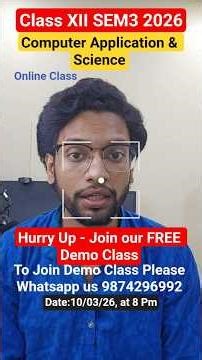 Free Demo Class Alert 🚨 Computer Application & Science Batch – Register Before It’s Full! #hssem3