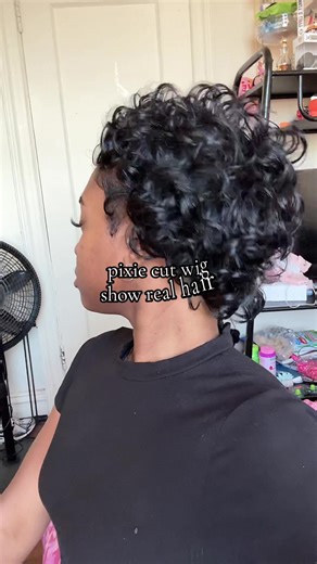before you cut your hair try this pixie cut wig first ! #pixiecut #showrealhair #wig #gluelesswig #fingerwaves
