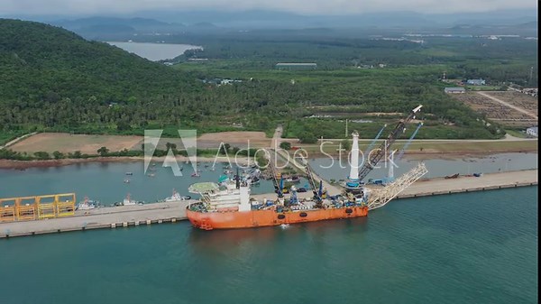 Pipeline installation barge for S Lay method and a jack up rig in a shipyard