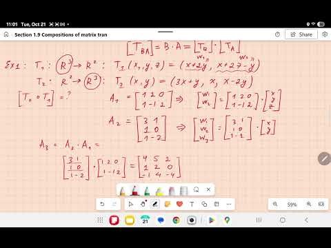 LA lecture 25, section 1.9: Compositions of matrix transformations.
