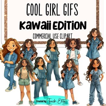 Cool Teen Girls Animated GIF Clip Art | Middle & High School Character Graphics