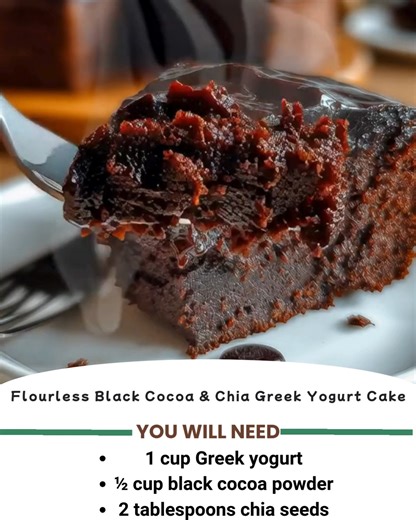 🍫🖤 Flourless Black Cocoa & Chia Greek Yogurt Cake ✨🍰 Rich, fudgy, and packed with nutrients—no flour, no guilt, just deep chocolate bliss! | Cooking with Sabrina