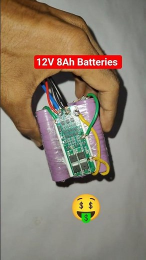 12 Volt 8 Ah Lithium batteries with BMS #experiment #shorts