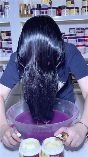 purple hair dyeing tutorial😀 #hair #diyhairstyle #longhairgrowthtips# haircolor# coloringhair