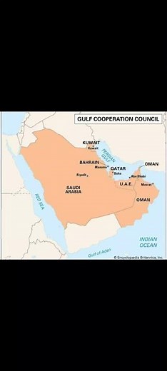 Map Of all The Country Of The Gulf Cooperation Council (GCC)