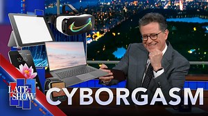 17K views · 836 reactions | Stephen Colbert loves technology almost as much as he loves his tech-focused segment, Cyborgasm! In this edition our host looks at overheating iPhones, the NYPD’s new robot cop, and people having sex in San Francisco’s driverless taxi cabs. | The Late Show with Stephen Colbert | Facebook