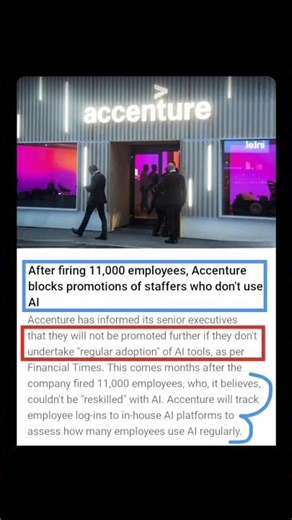 Accenture ties promotions to AI usage after cutting 11,000 jobs 🤖📉