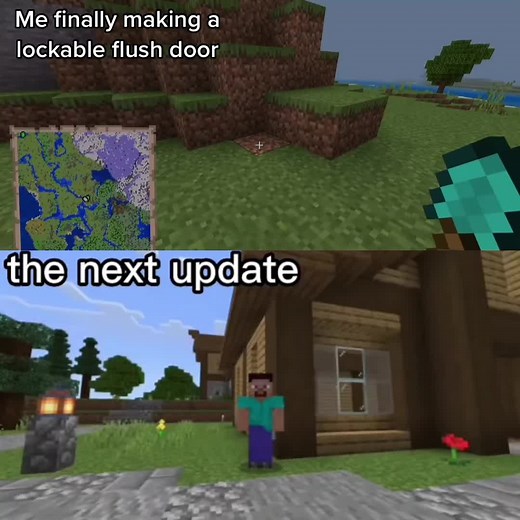 Minecraft Bedrock Edition: How to Make a Lockable Flush 1x2 Redstone Door