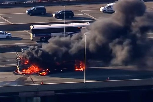 Passengers say pothole led to NJ Transit bus fire on NJ Turnpike - NewsBreak