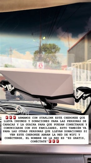 🚨ARMAMOS A ESTÁ CHEROKEE QUE LLEVA INSUMOS Y DONACIONES CON STARLINK PARA LAS PERSONAS DE CARACAS Y LA GUAIRA PUEDAN CONECTARSE Y COMUNICARSE CON SUS FAMILIARES, ESTO TAMBIÉN VA PARA LAS OTRAS PERSONAS QUE LLEVAN DONACIONES SI VEN ESTÁ CHEROKEE ABRAN LA RED DE WIFI Y CONÉCTENSE, EL NOMBRE DE LA RED ES “ES GRATIS, CONÉCTATE”🚨 #caracas #laguaira #terremoto #wifi