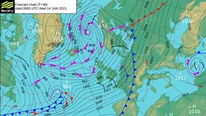 Surface pressure charts showing some stormy weather for the UK from Wednesday into Thursday. Severe weather warnings have been issued, stay up to date with the latest information at http://bit.ly/1ePHbJu | Met Office