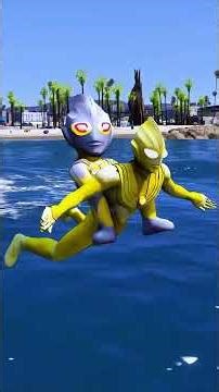 奥特曼水上大作战 #奧特曼 #ultraman #赛罗 #迪迦 #贝利亚 #咸蛋超人