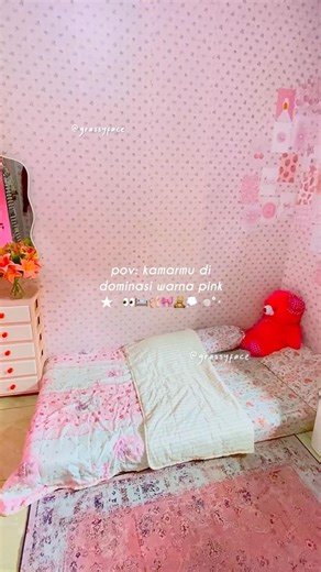 Kamar pink👀🛌🎀🩰🫶🏻🛋️💗 #roomtour #roomdecor #roommakeover