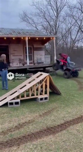 When jumping four wheeler ATV goes wrong #action #memes #funny #fail
