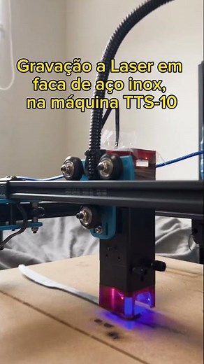 Gravação a Laser em faca de aço inox com a Máquina TTS-10 Two Trees