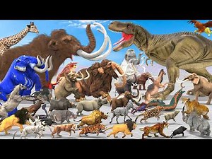 Epic Battle Mammoth Elephant vs T-Rex Dinosaurs Versus Wild Animals Animal Revolt Battle Simulator