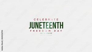 Juneteenth Freedom Day, Black History Month, Juneteenth Freedom Day Video, 3D Juneteenth Freedom Day Text Animation For Celebrating