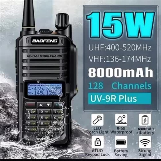 Baofeng UV-9R Plus: 15W Waterproof Dual Band Radio