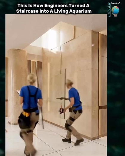 IAMVIRAL.WORLD on Instagram: "This isn’t a staircase with an aquarium added to it, the aquarium is the staircase. Every step is engineered as a sealed, load-bearing glass chamber, designed to support foot traffic while safely containing water pressure and marine life. Structural reinforcement, precision sealing, and constant stress testing make sure the stairs remain safe under daily use. Hidden inside the core are filtration, circulation, and lighting systems that keep the ecosystem alive witho