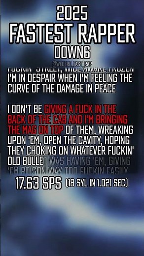 FASTEST RAPPER 2025 | DOWN6 - AWAKE | #fastestrapper #rap #fastrap