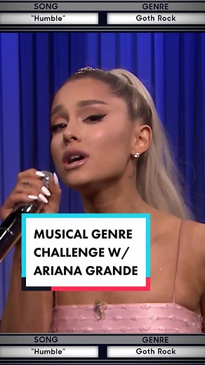 @arianagrande transforms #KendrickLamar’s “HUMBLE.” into an @Evanescence-style goth rock hit in Musical Genre Challenge! #FallonFlashback #ArianaGrande
