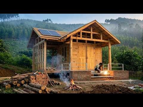 Solo Building an Off-Grid Cabin from Dirt to Solar | Start To Finish by @my-good-friends