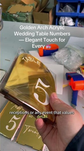 Golden Arch Acrylic Wedding Table Numbers