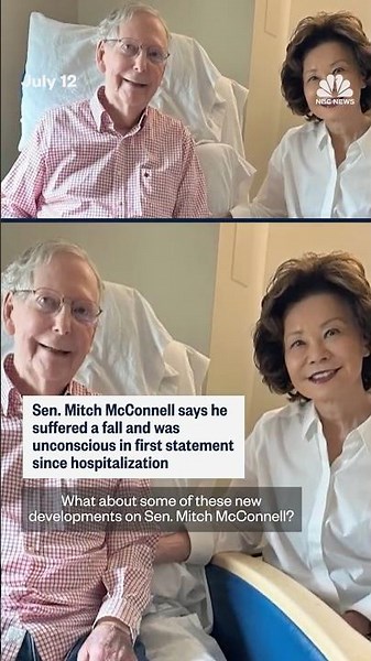 Sen. McConnell says he suffered a fall and was unconscious in first statement since hospitalization