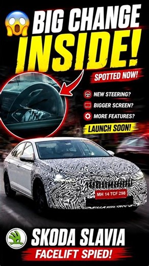 Skoda Slavia Facelift Interior Spied! 😱 Big Cabin Update Revealed Before Launch #shorts #trending