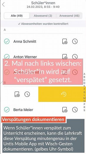 Quick-Tipp: Untis Mobile - Verspätungen dokumentieren