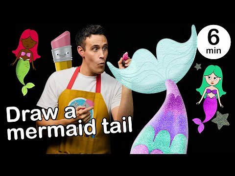Draw a mermaid tail with Jonny. Learn colours, numbers, shapes and boost creativity – Kids Videos.