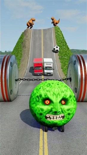 Cars & Cargo Vans vs Chained Hydraulic Crush - BeamNG.drive