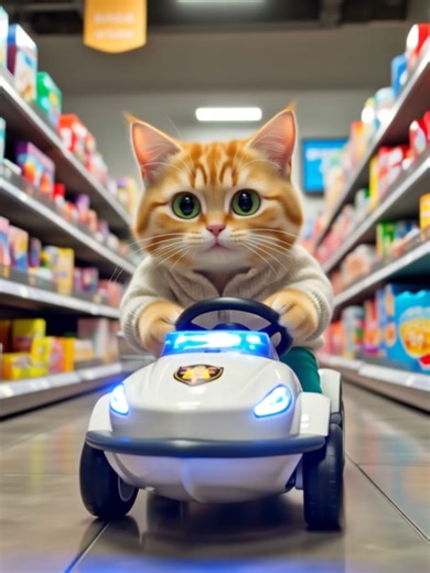 Cat Drives a Police Speedboat in Summer Adventure