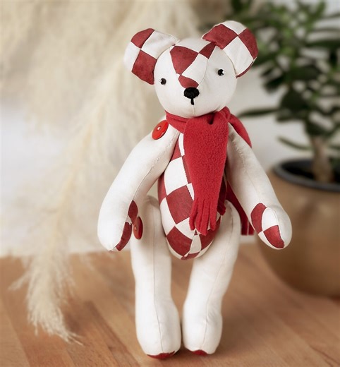 14" Patchwork Memory Bear PDF Sewing Pattern, Keepsake Teddy, Button-jointed Tutorial by My Fabric Heaven - Etsy UK