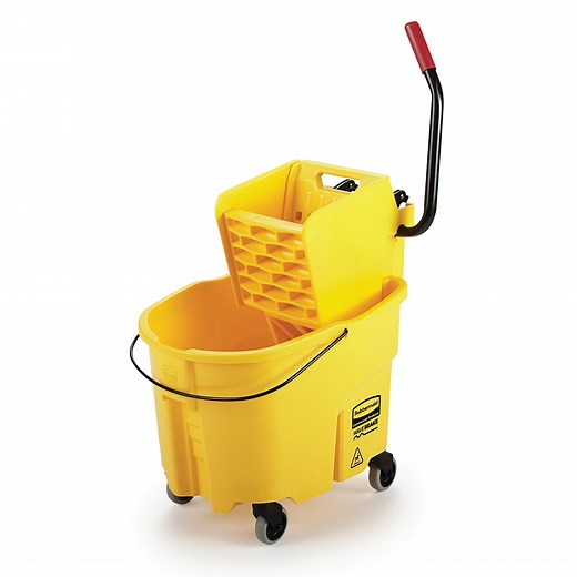 Rubbermaid FG758088YEL 35 qt WaveBrake Mop Bucket Combo - Side Press Wringer, Plastic, Yellow