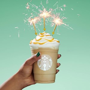 No need to make a wish—Starbucks Rewards members get their fave for free on their birthday! At participating stores. Restrictions apply. To qualify for the Birthday Reward, you must have made at least one Star-earning transaction. See starbucks.com/rewards | Starbucks