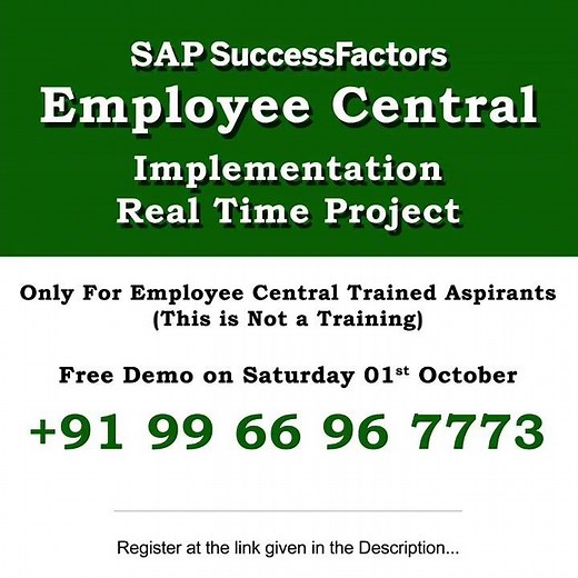 SAP Success Factors | Employee Central Implementation Real Time Project | rajeshsuccessfactors
