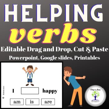 Main Helping Verbs and Linking Verbs Activity Worksheet Digital and Printable