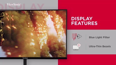ViewSonic VX2718-2KPC-MHD 27 Inch Curved 1440p 1ms 180Hz Gaming Monitor with FreeSync Premium, Eye Care, HDMI and Display Port