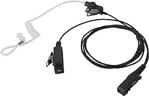 PTT xpr 3300e 3500e Earpiece with Mic dp2400 Walkie Talkie Safefy Headset Black Ear Piece for Motorla xpr3300e xpr3500e xpr3300 xpr3500 XIRP DP DEP MTP Tetra Series Radio(Wired)