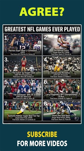 Best NFL Games Ever Played #nfl #americanfootball #nflsuperbowl #superbowl #nflhistory