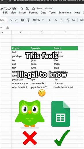 google sheets translation formula that saves hours of work #hacks #shorts