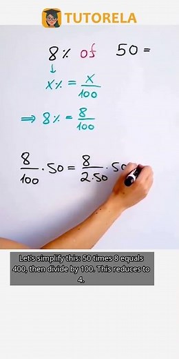 Calculate 8% of 50: Easy Percentage Math Tutorial #Math #Percentage
