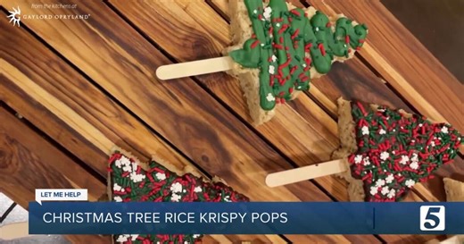 Let Me Help: Christmas tree rice krispy pops