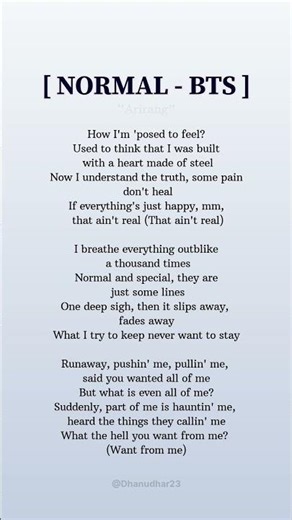 BTS - NORMAL lyrics |This part 🔥#bts#btsnormal#lyrics#songlyrics#kpop#rm#jhope#suga#rap#rapsong#fypシ