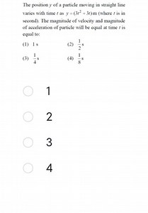 The position y of a particle moving in straight line varies wit... | Filo