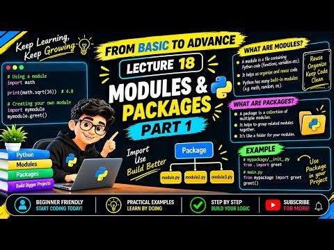 Python Full Course ♥️ | Modules & Packages part 1 | Lecture 18