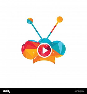 Chef play vector logo design. Cooking video logo design concept Stock Vector Image & Art - Alamy